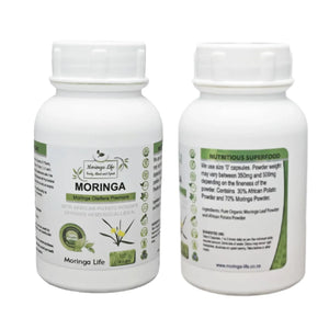 Pure Organic Moringa Capsules x 120 with added African Potato - Image #1